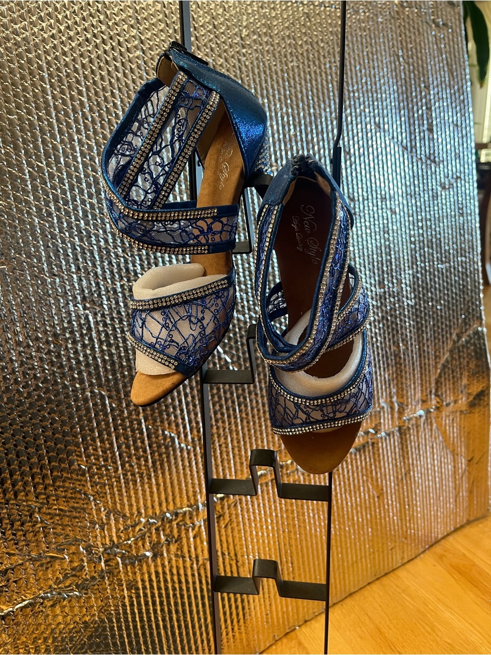 Blue Lace Strappy New Dancing Shoes
